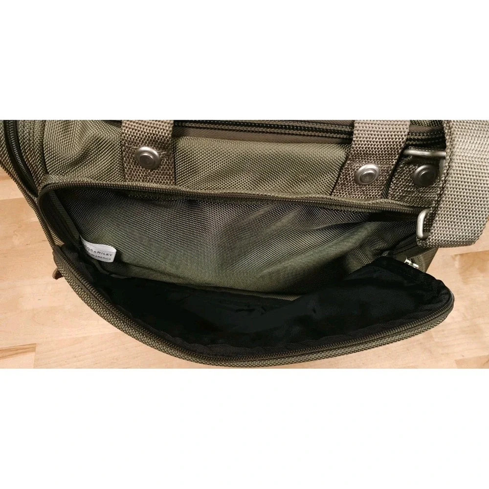 Briggs & Riley Baseline Travelware Nylon Cabin Duffle Bag 16 Inch Olive Green